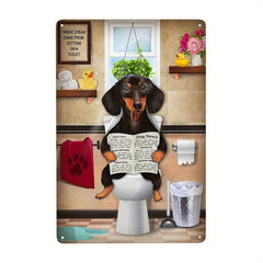 Vintage Hello Sweet Cheeks Have A Seat Dog Tin Sign 7.9x11.9 Inch
