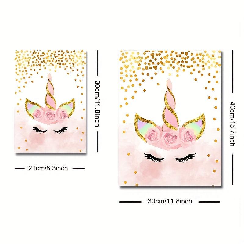 Set of 3 Unicorn Posters for Nursery and Baby Girl Bedroom Decor