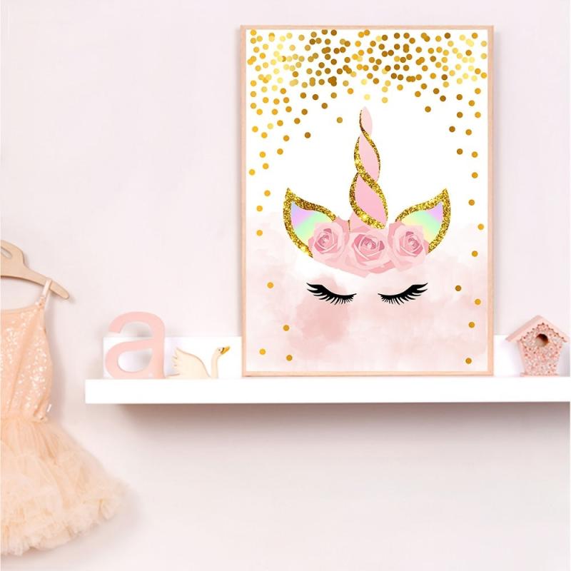 Set of 3 Unicorn Posters for Nursery and Baby Girl Bedroom Decor
