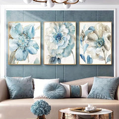 3pcs Retro Flowers Wall Poster Art Canvas