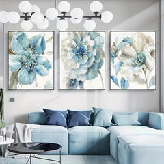 3pcs Retro Flowers Wall Poster Art Canvas