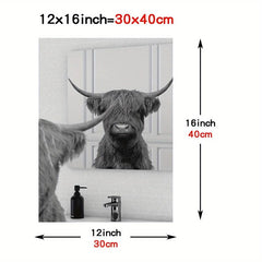 Highland Cow Bathroom Decor Canvas Poster