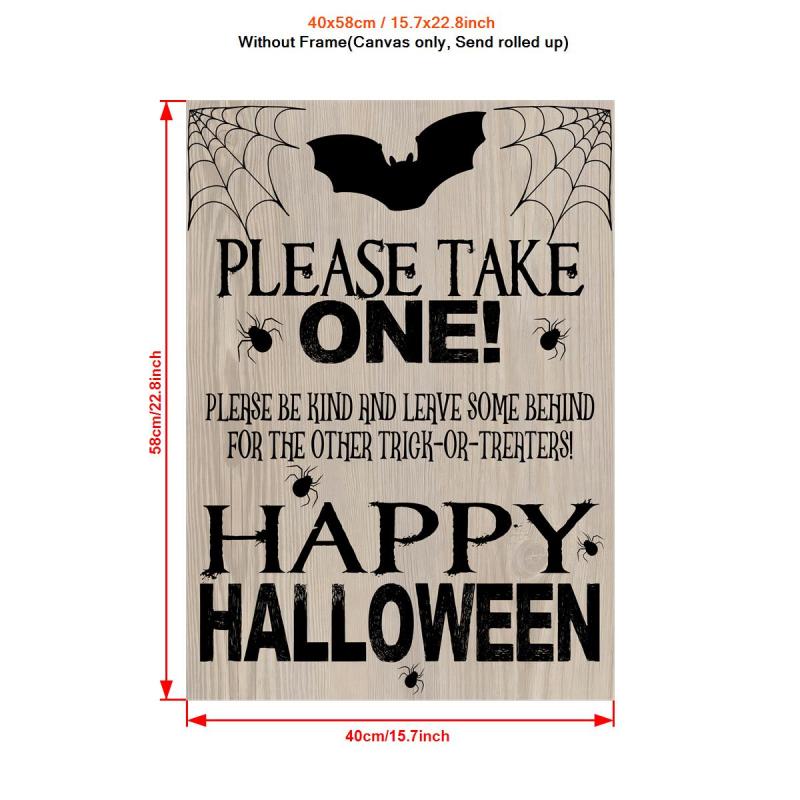 Vintage Halloween Porch Sign Trick Or Treat Wall Art