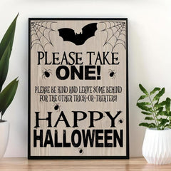 Vintage Halloween Porch Sign Trick Or Treat Wall Art
