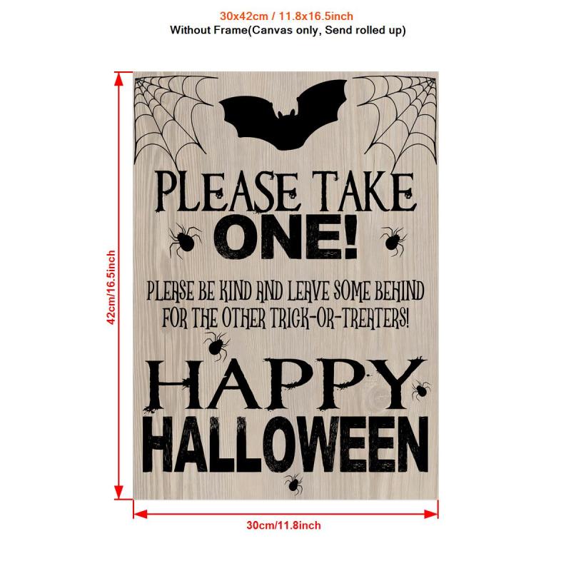 Vintage Halloween Porch Sign Trick Or Treat Wall Art