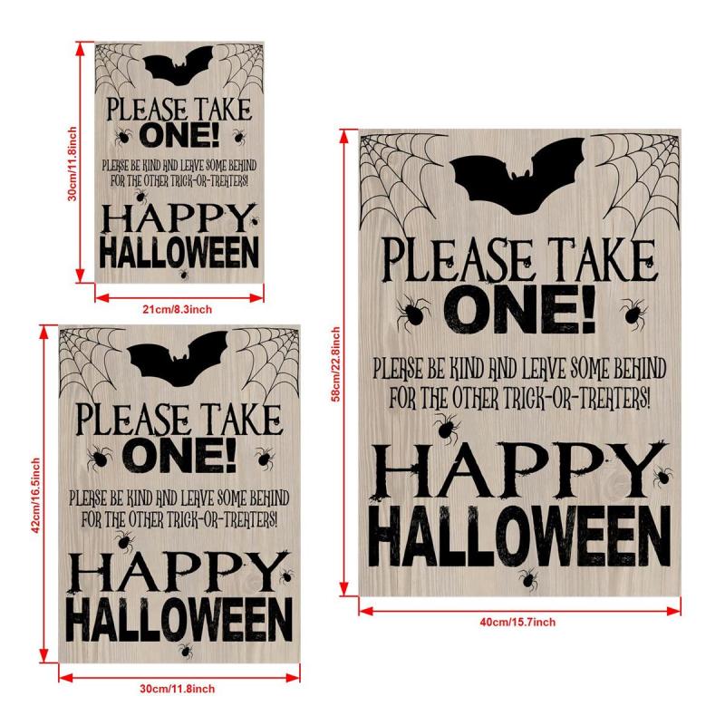 Vintage Halloween Porch Sign Trick Or Treat Wall Art