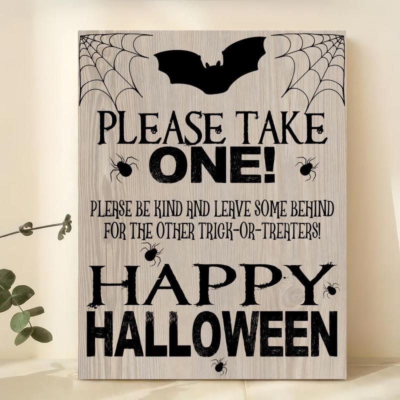 Vintage Halloween Porch Sign Trick Or Treat Wall Art