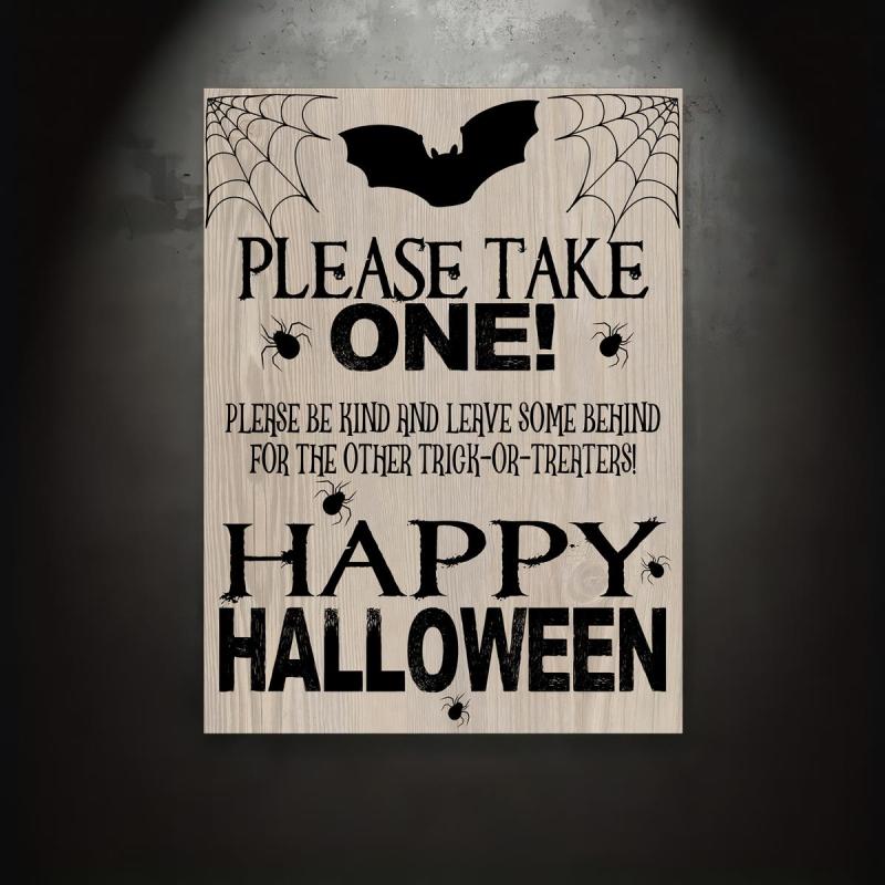 Vintage Halloween Porch Sign Trick Or Treat Wall Art