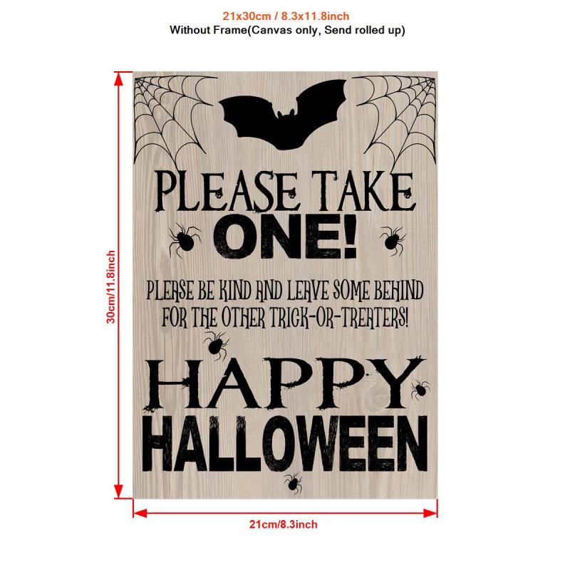 Vintage Halloween Porch Sign Trick Or Treat Wall Art