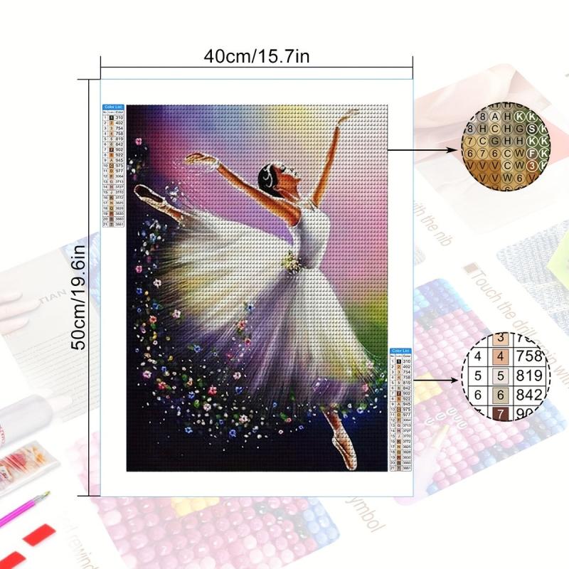 5D Ballet Dancer Diamond Painting Kit for Adults - DIY Full Drill Round Diamonds