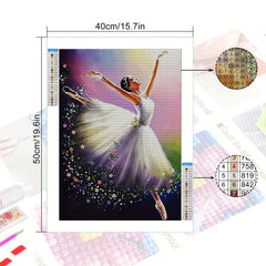 5D Ballet Dancer Diamond Painting Kit for Adults - DIY Full Drill Round Diamonds