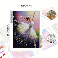 5D Ballet Dancer Diamond Painting Kit for Adults - DIY Full Drill Round Diamonds