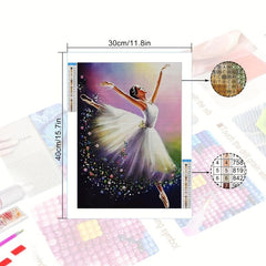 5D Ballet Dancer Diamond Painting Kit for Adults - DIY Full Drill Round Diamonds