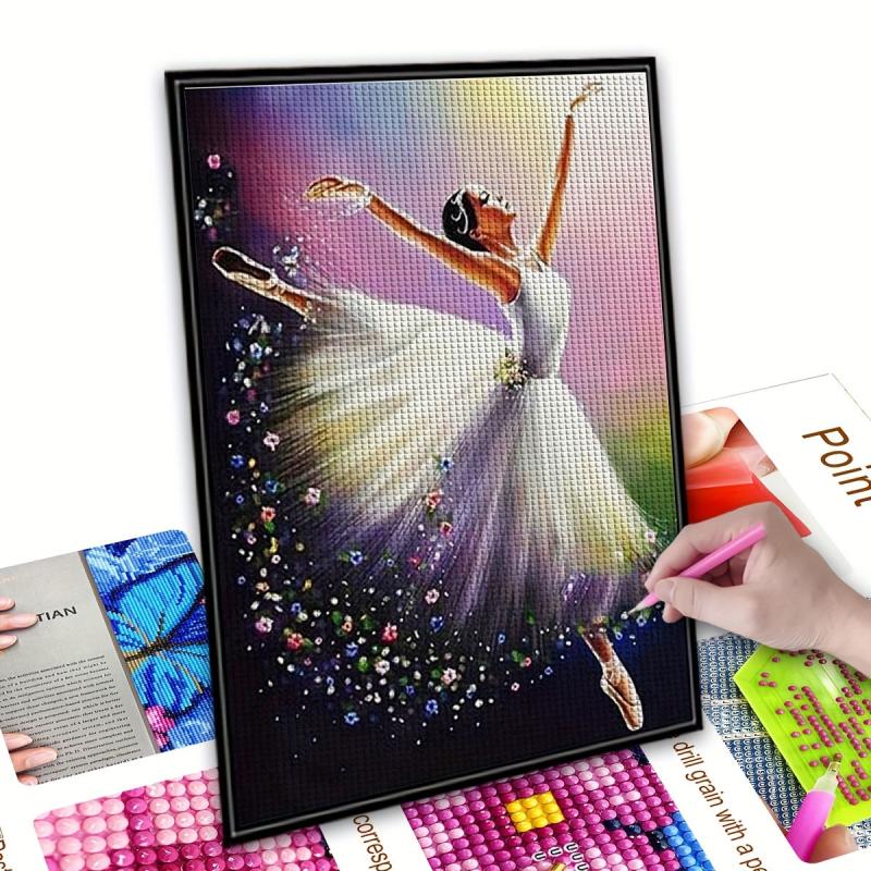 5D Ballet Dancer Diamond Painting Kit for Adults - DIY Full Drill Round Diamonds