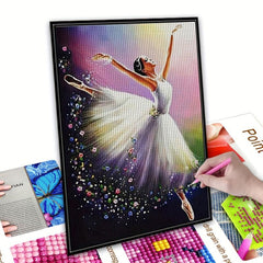5D Ballet Dancer Diamond Painting Kit for Adults - DIY Full Drill Round Diamonds
