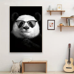 Panda Wearing Glasses Canvas Painting Wall Art