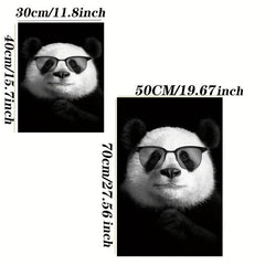 Panda Wearing Glasses Canvas Painting Wall Art