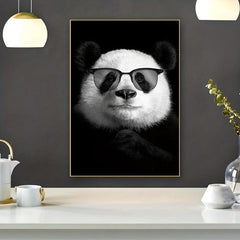 Panda Wearing Glasses Canvas Painting Wall Art