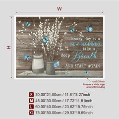 Rustic Flower & Butterfly Canvas Wall Art for Home Decor