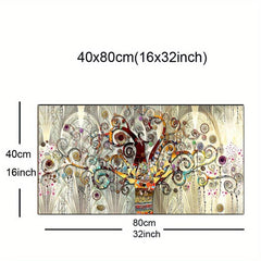 Modern Light & Golden Fortune Tree Canvas Art Print Poster