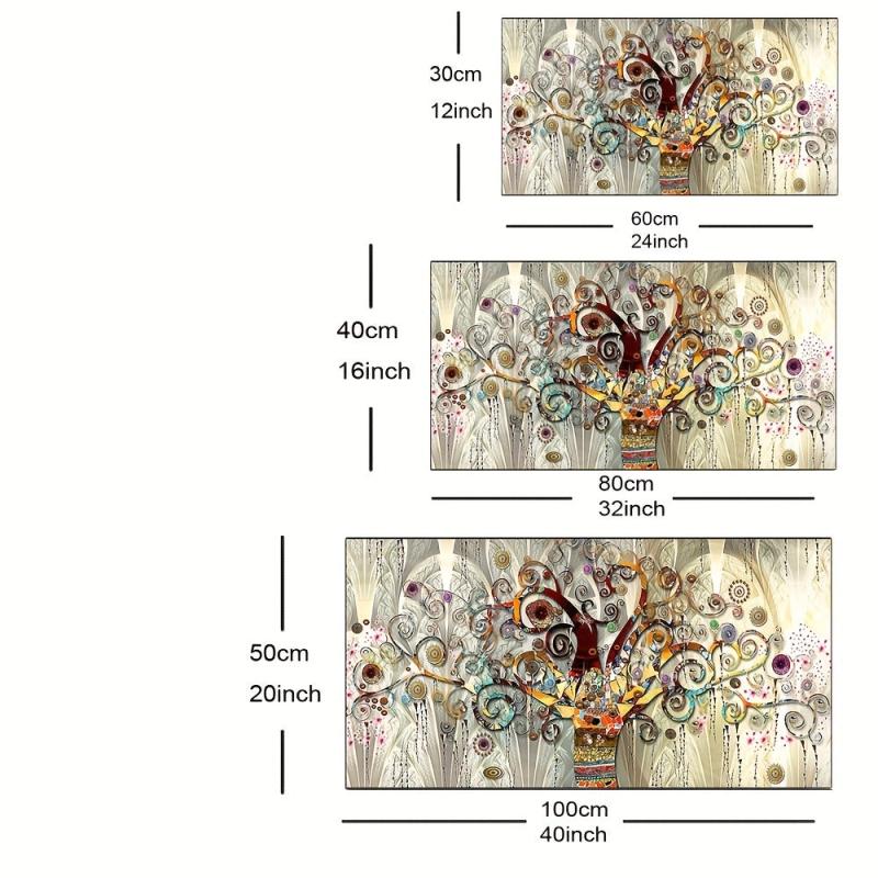 Modern Light & Golden Fortune Tree Canvas Art Print Poster