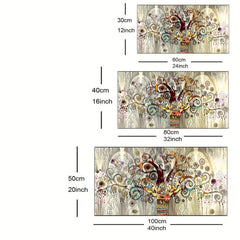 Modern Light & Golden Fortune Tree Canvas Art Print Poster
