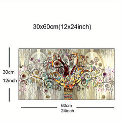 Modern Light & Golden Fortune Tree Canvas Art Print Poster