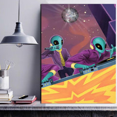 Alien DJ Live Art Poster Wall Decoration Canvas Printing