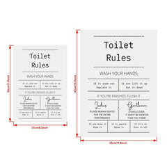 Canvas Poster Toilet Rules Print Digital Bathroom Prints