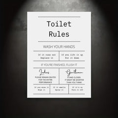Canvas Poster Toilet Rules Print Digital Bathroom Prints