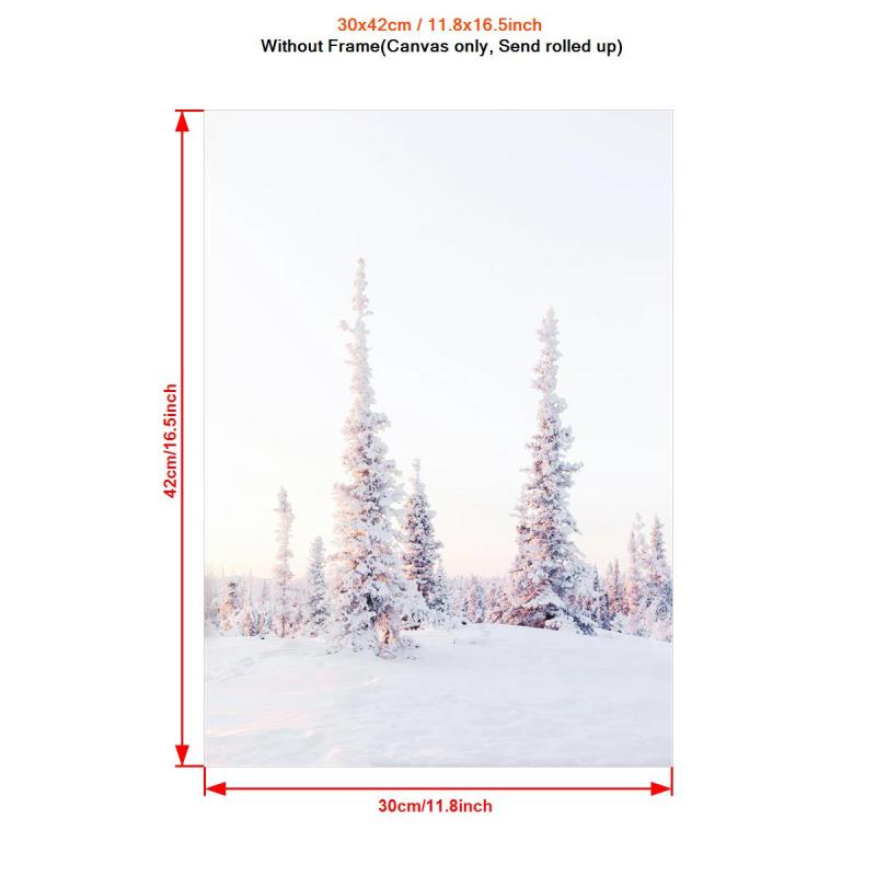 Blush Pink Winter Forest Photo Snow Trees Christmas Wall Decor Poster