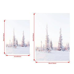 Blush Pink Winter Forest Photo Snow Trees Christmas Wall Decor Poster