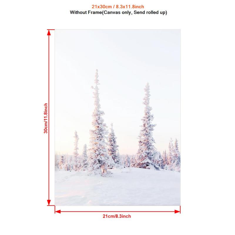 Blush Pink Winter Forest Photo Snow Trees Christmas Wall Decor Poster