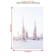 Blush Pink Winter Forest Photo Snow Trees Christmas Wall Decor Poster