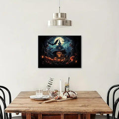 Halloween Canvas Painting Skeleton Ghost House Poster Artwork Wall Painting