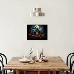 Halloween Canvas Painting Skeleton Ghost House Poster Artwork Wall Painting