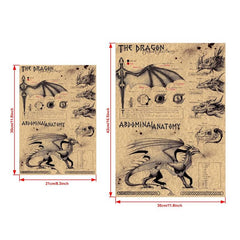 Vintage Mythology Dragon Folklore Art Canvas Painting