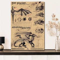 Vintage Mythology Dragon Folklore Art Canvas Painting