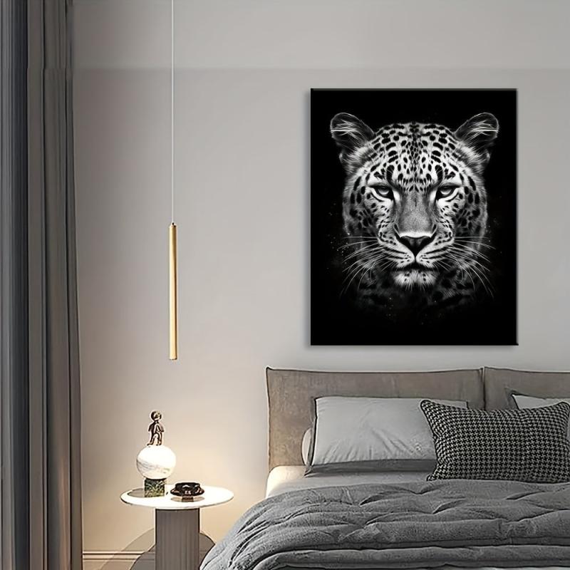 Canvas Poster Modern Art Leopard In The Dark Canvas Painting Posters And Prints