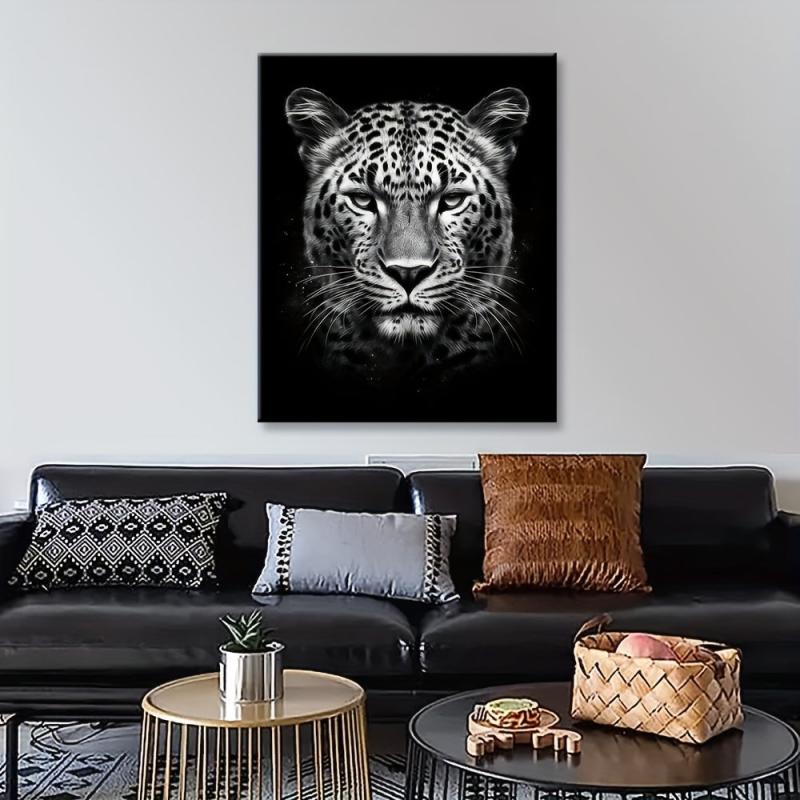 Canvas Poster Modern Art Leopard In The Dark Canvas Painting Posters And Prints