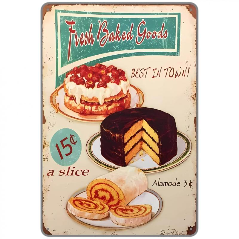 Shrimp Sausage Noodles Baked Goods Vintage Metal Tin Signs