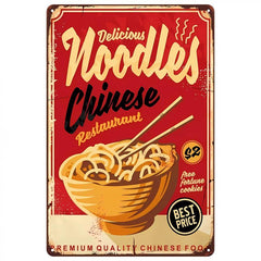 Shrimp Sausage Noodles Baked Goods Vintage Metal Tin Signs