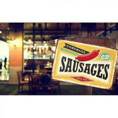 Shrimp Sausage Noodles Baked Goods Vintage Metal Tin Signs