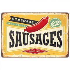 Shrimp Sausage Noodles Baked Goods Vintage Metal Tin Signs
