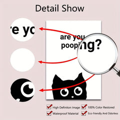 Canvas Poster Modern Art CAT ARE YOU POOPING Wall Decoration