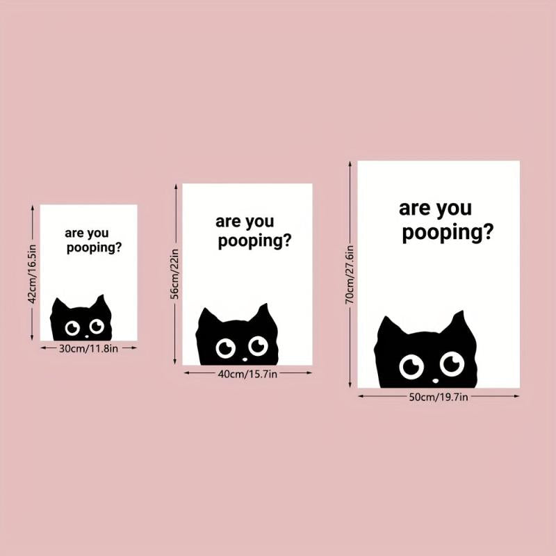Canvas Poster Modern Art CAT ARE YOU POOPING Wall Decoration