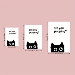 Canvas Poster Modern Art CAT ARE YOU POOPING Wall Decoration
