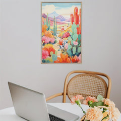 Cactus Ranch Desert Art Poster for Room Decor