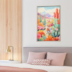 Cactus Ranch Desert Art Poster for Room Decor
