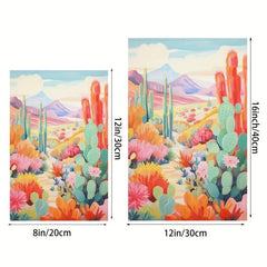 Cactus Ranch Desert Art Poster for Room Decor
